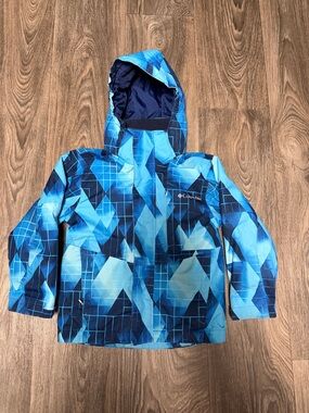 Columbia Kids Blue Geometric Hooded Winter Jacket